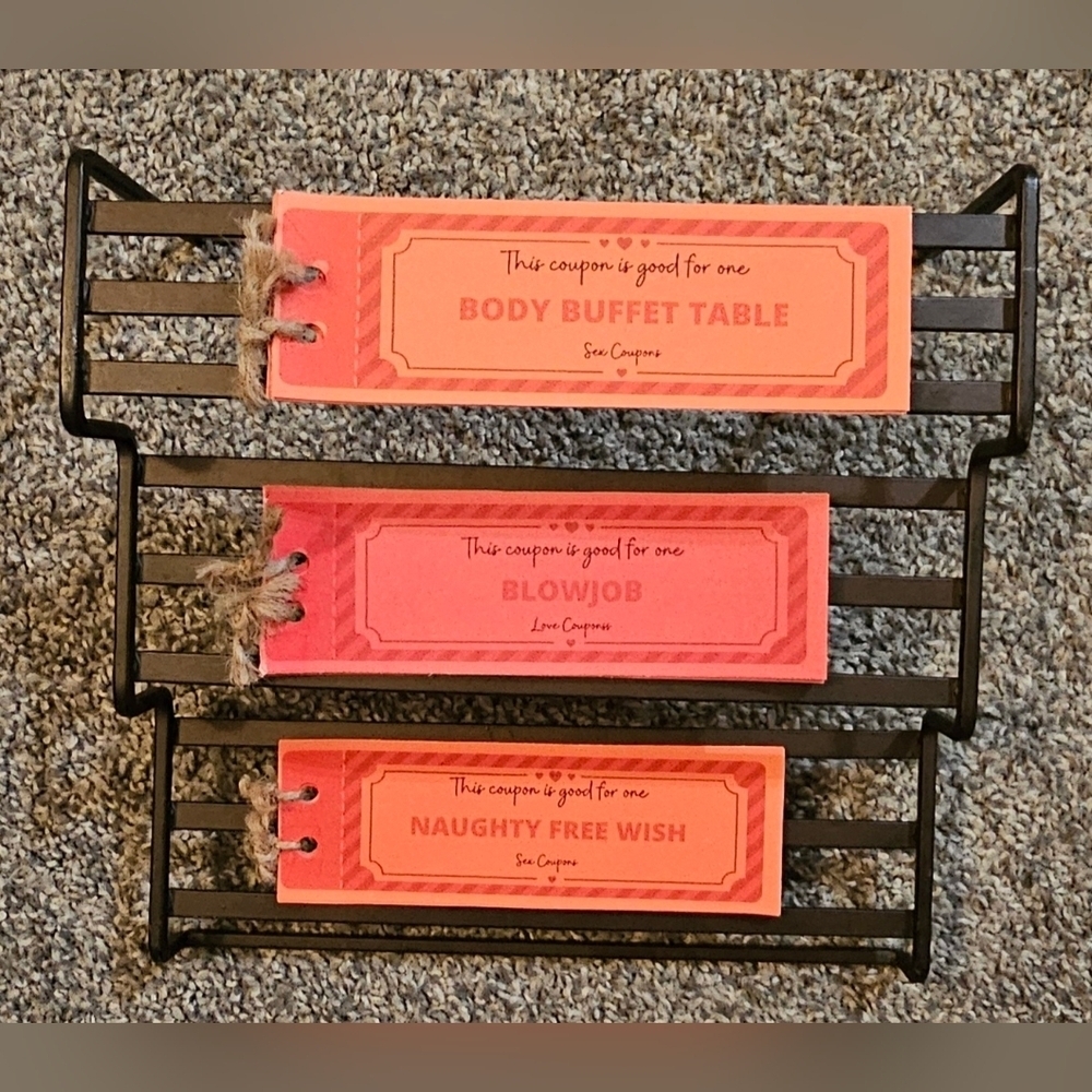 Couples Intimate Red Coupon Books Set of 3. Each Set Has Different Coupo…